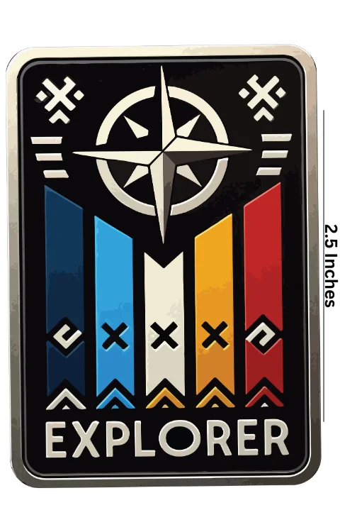 Explorer Universal Sticker | Made In Premium Gloss Vinyl With FPF(Fade Protectiion Film), Water Proof, Precut Sticker, Pack Of 1